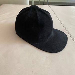 Suede cap- Gladys’s Tamez Millinery